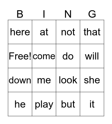 Soccer Words Bingo Card