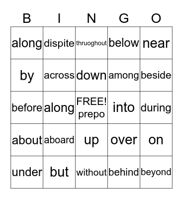 prepo Bingo Card
