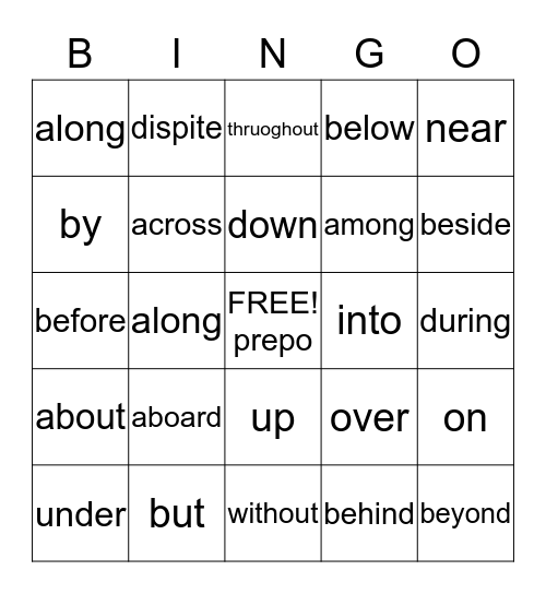 prepo Bingo Card