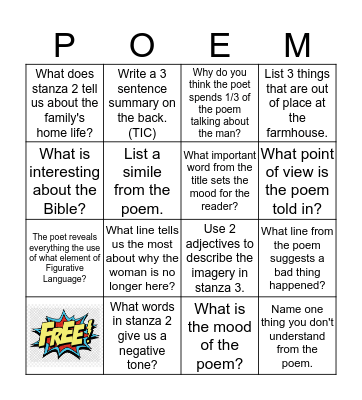 Abandoned Farmhouse BINGO Card