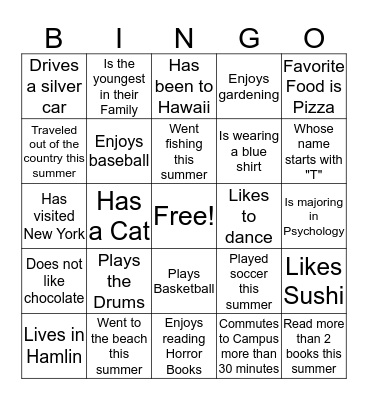 COM 1100 BINGO Card