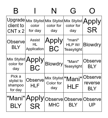 ...Assistant Bingo... Bingo Card