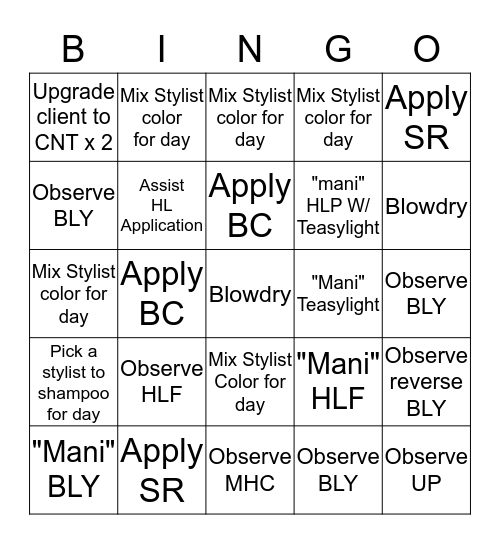 ...Assistant Bingo... Bingo Card