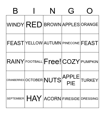 FALL BINGO Card