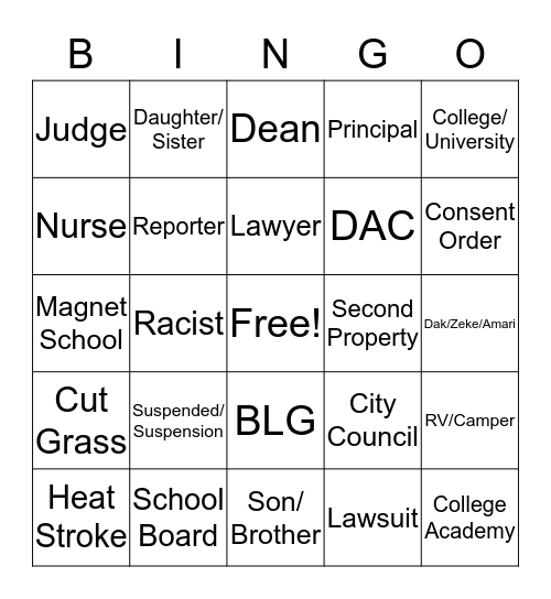 Poe Bingo Card