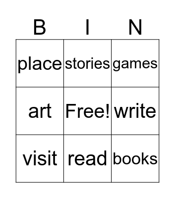 At the Library Bingo Card