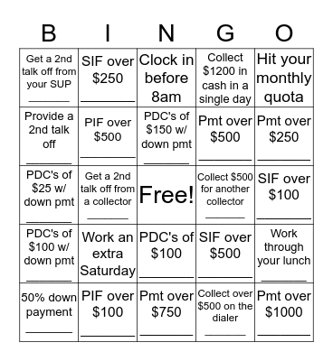 PRS Collector Contest for September Bingo Card