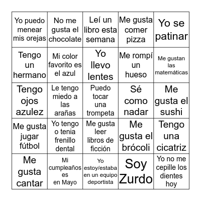 Somos similares. Somos diferentes Bingo Card