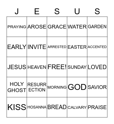 I           GOT          JESUS    Bingo Card