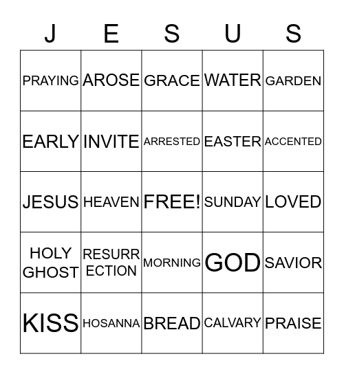 I           GOT          JESUS    Bingo Card