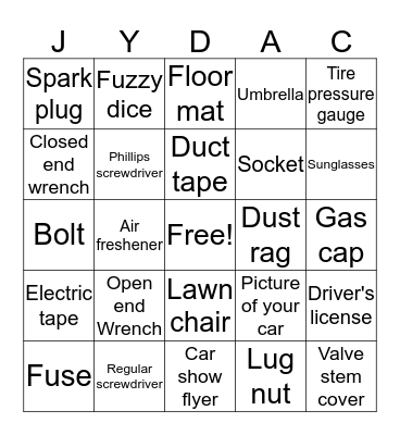 Junk Yard Dogs Bingo Card