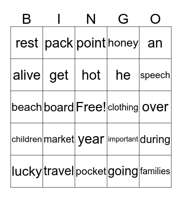 Bingo Card