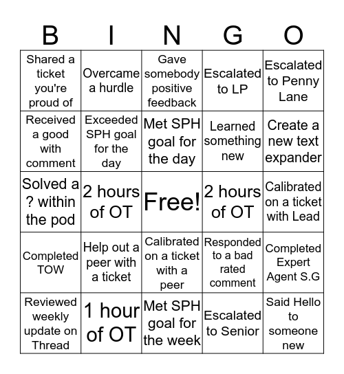 Team Eleni Bingo Card