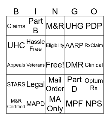 Pharmacy Picnic 2019 Bingo Card