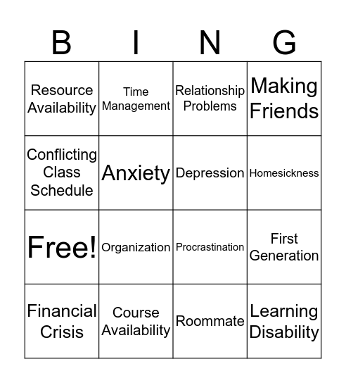 Osprey Challenges Bingo Card