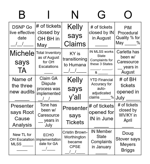 Bingo Card