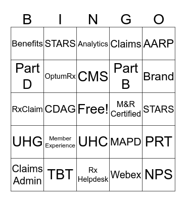 Pharmacy Picnic 2019 Bingo Card