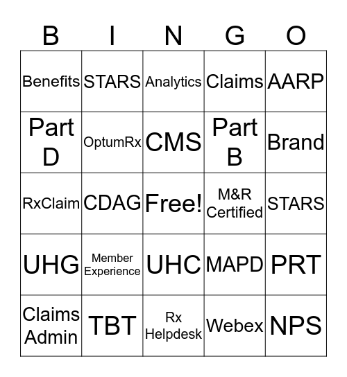 Pharmacy Picnic 2019 Bingo Card