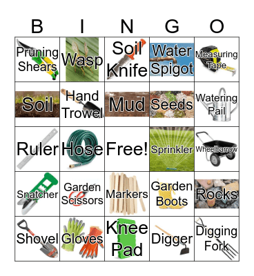 Garden Safety Bingo Card
