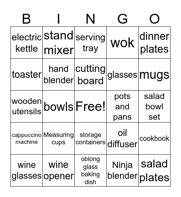 Emily's Bridal Shower Bingo Card