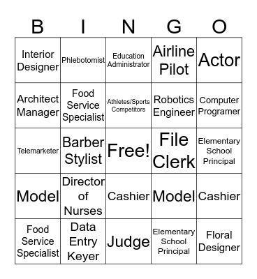Career  Bingo Card