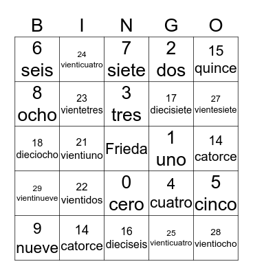 Zas Bingo Card