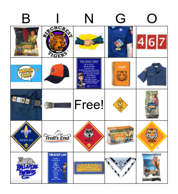 Cub Scout Bingo Card