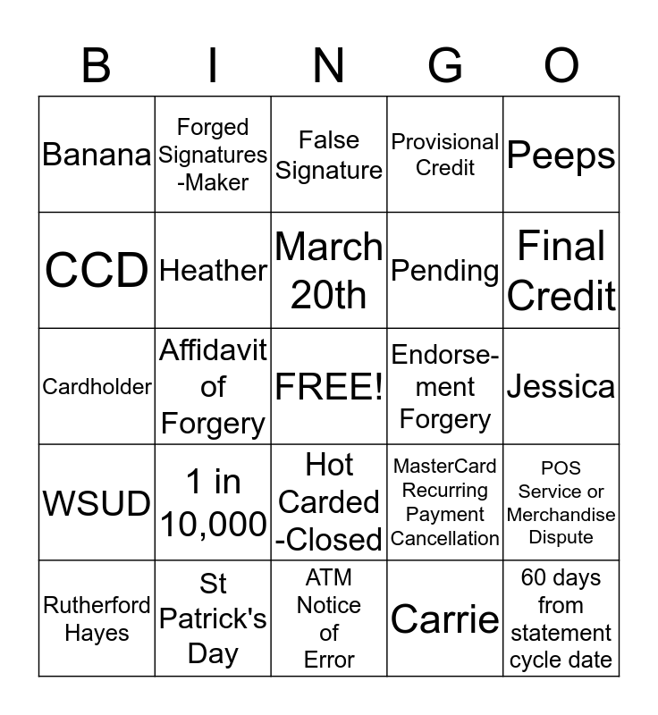 Bingo Card