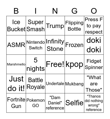 Borderlands Reference Bingo Card