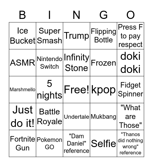 Borderlands Reference Bingo Card