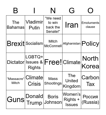 DEMOCRATIC SHOWDOWN III Bingo Card