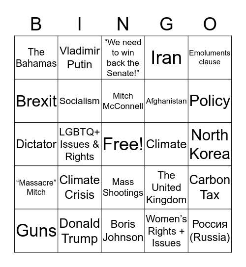 DEMOCRATIC SHOWDOWN III Bingo Card