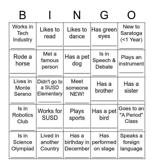 2019 Redwood BINGO!  (Find someone who...) Bingo Card