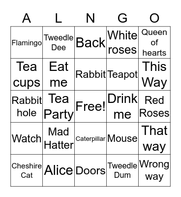 Alice Bingo Card