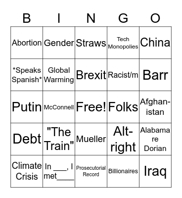 Dem Dabate Bingo Card