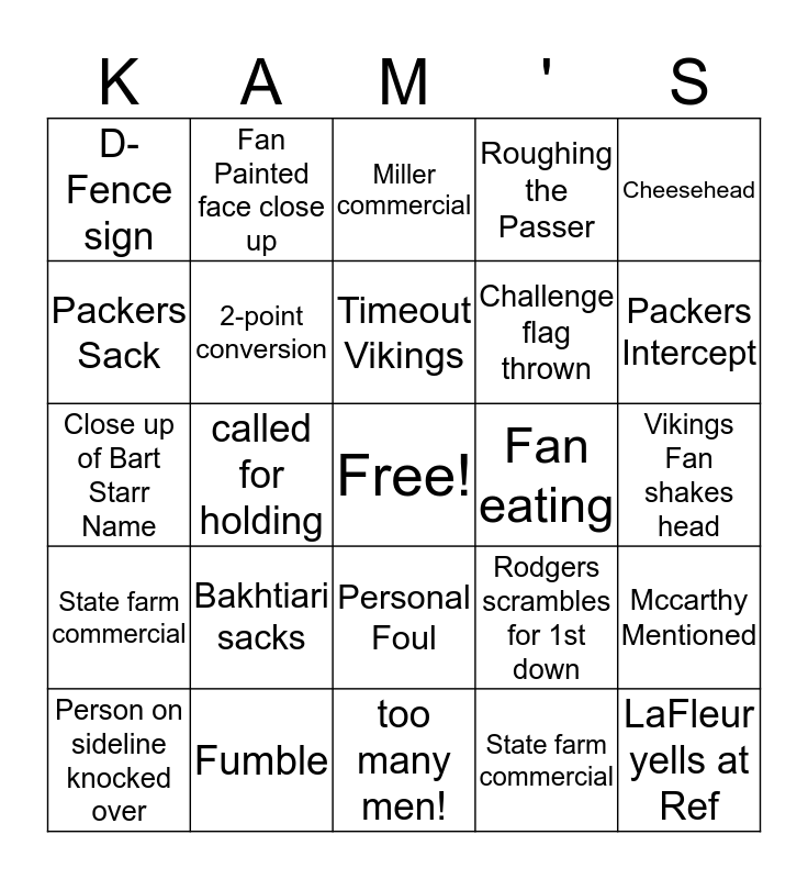 Packer BINGO