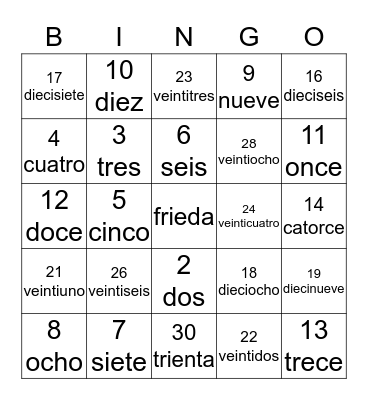 Zas Bingo Card