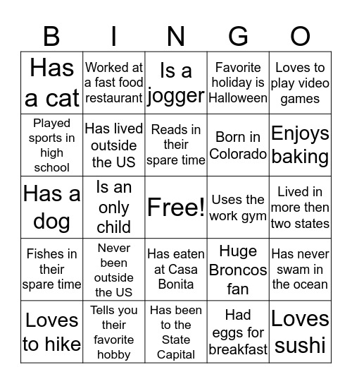 Disclosure Bingo Card
