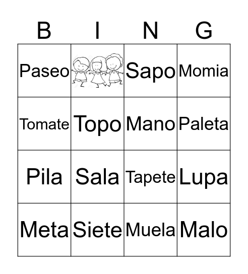 Bingo de Palabras Bingo Card