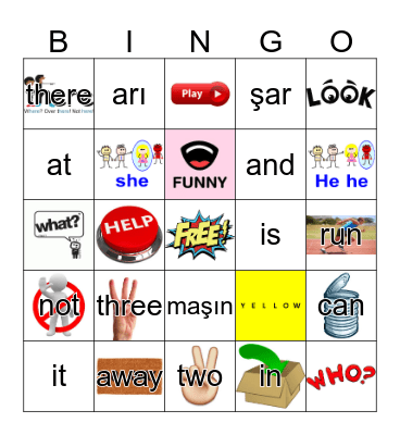 Sight Words Bingo Card