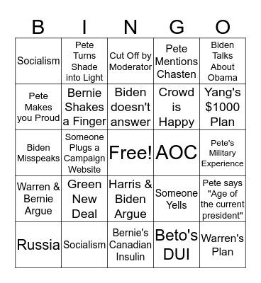 Brehm's Butti-Bingo Card