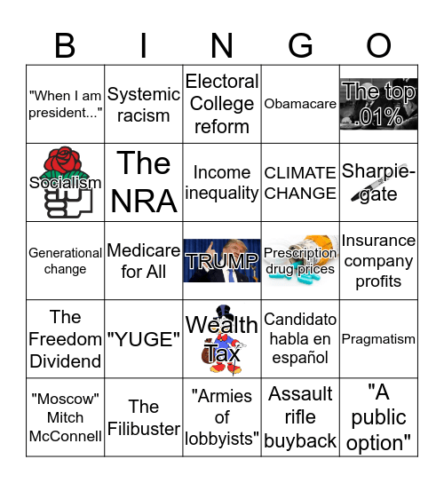 Democratic Debate #3 Bingo Card