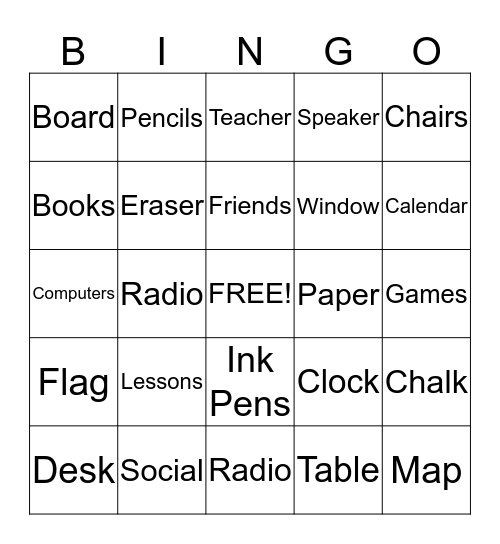 Room 119 Bingo Card