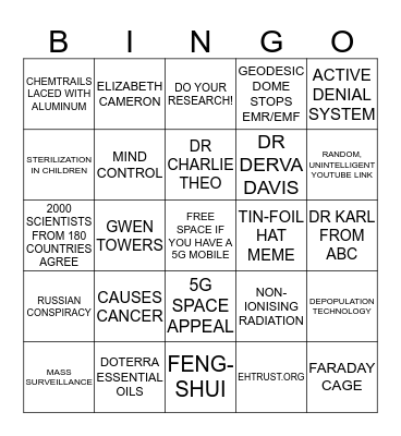 5G BINGO Card