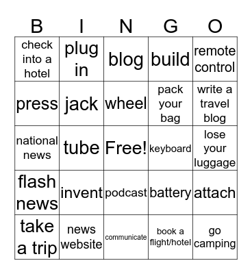 English vocabulary review Bingo Card