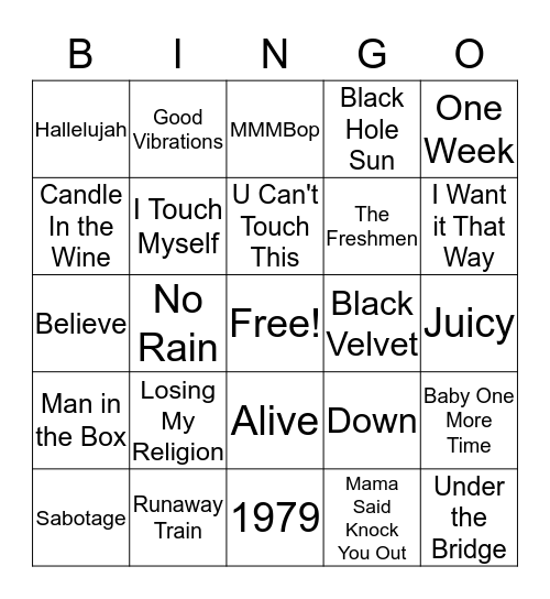 top-artists-from-the-90s-bingo-card