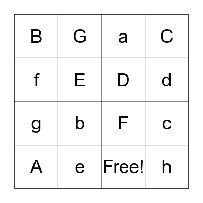 Boot Camp BINGO Card