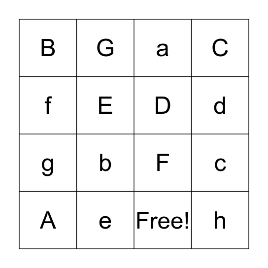 Boot Camp BINGO Card