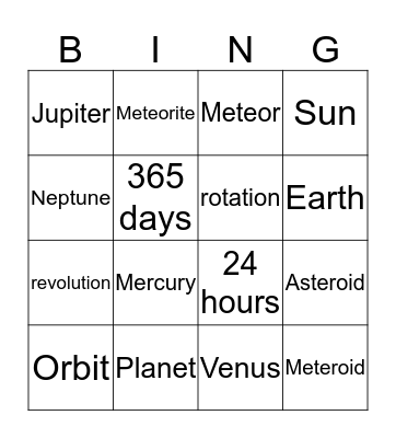 6th OL To Infinity and Beyond! Bingo Card