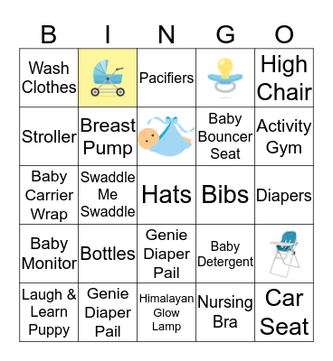 Ashley's Baby Shower Bingo Card